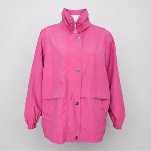 LONDON FOG - Vintage Pink Jacket | Hidden Zip, Snap Front, Minimal Fit Raincoat